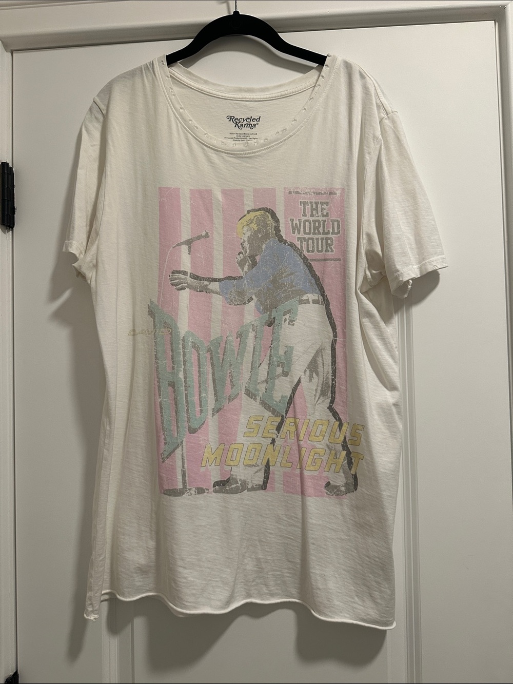David Bowie White Graphic Tee